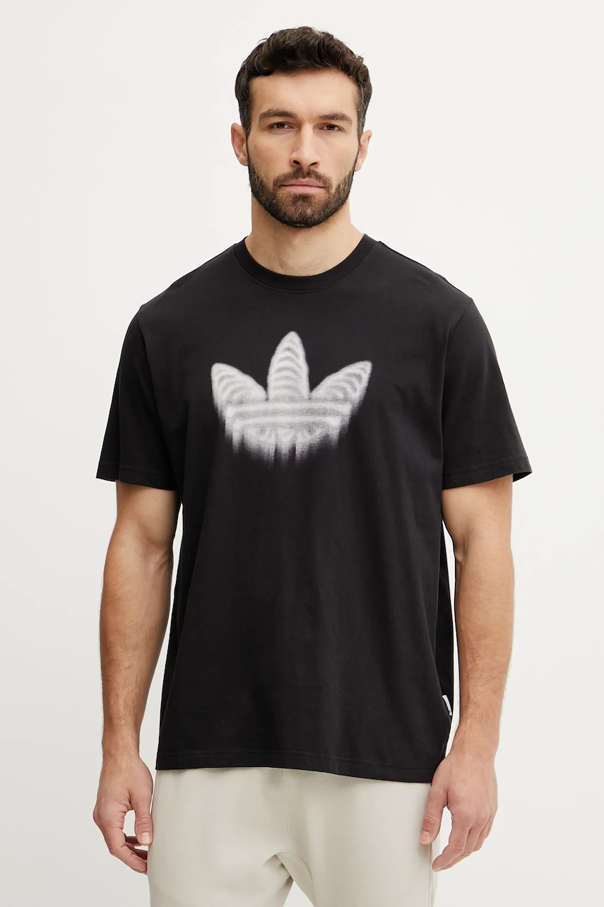 Βαμβακερό μπλουζάκι adidas Originals Skeleton Trefoil ανδρικό, χρώμα: μαύρο, JI5871