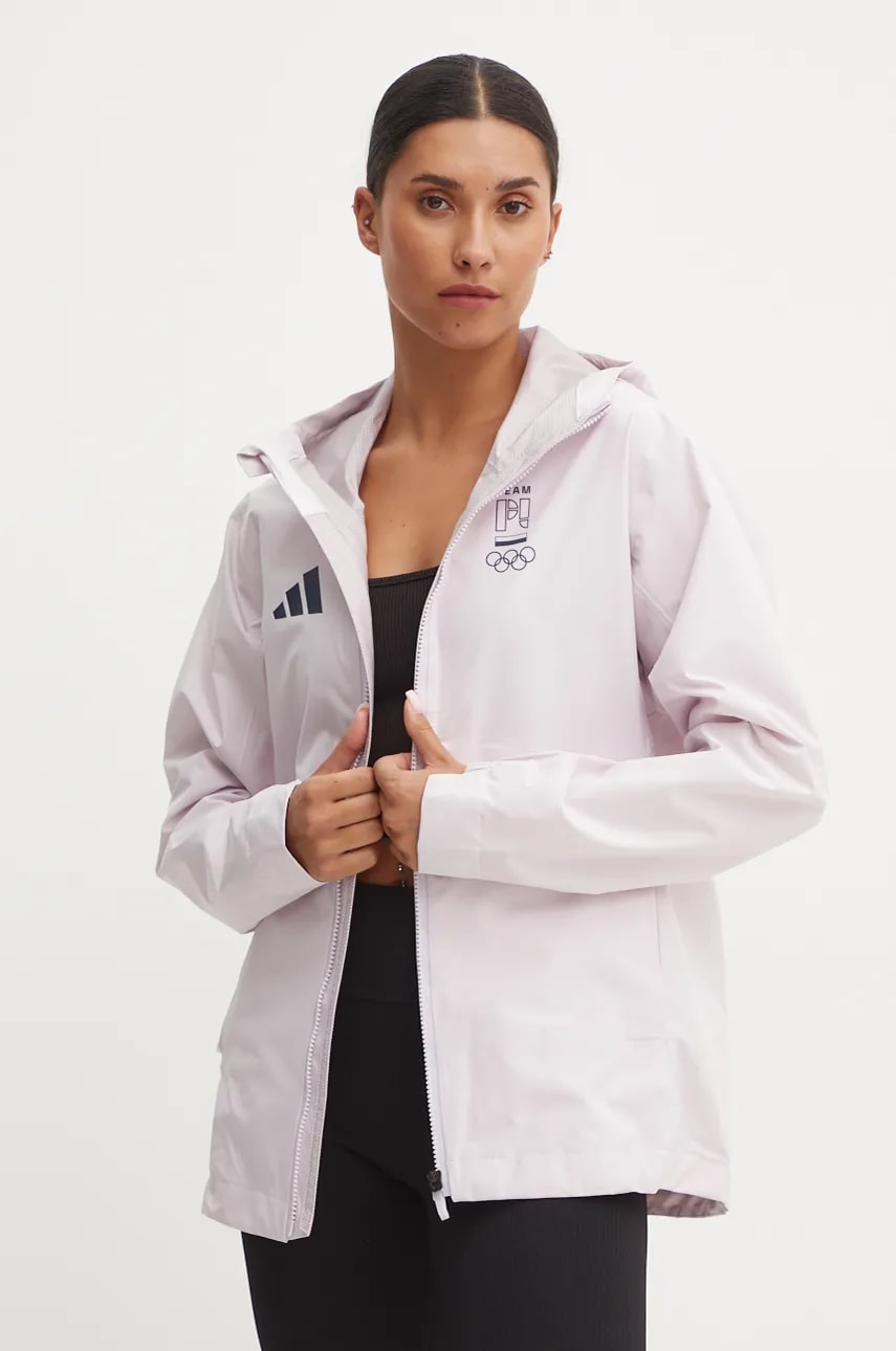 Αδιάβροχο μπουφάν adidas Performance Olympic χρώμα: ροζ, JD7951