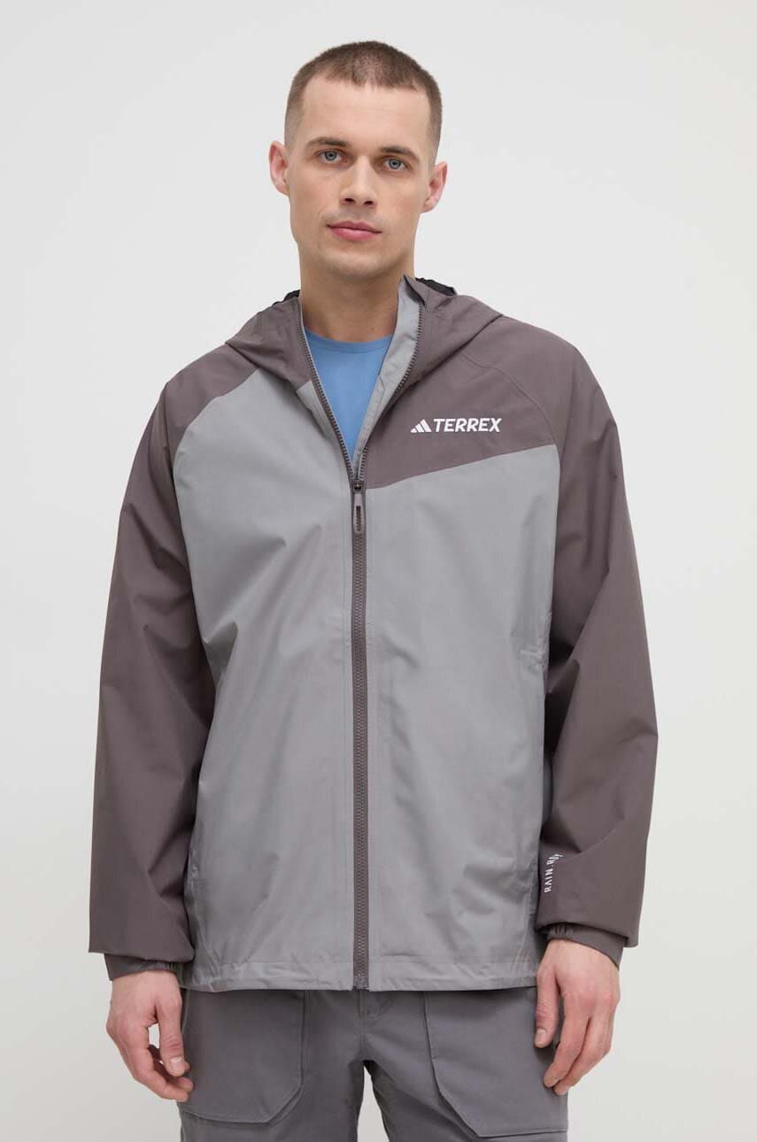 Αδιάβροχο μπουφάν adidas TERREX Multi TERREX Multi ανδρικό, χρώμα: γκρι IP1430
