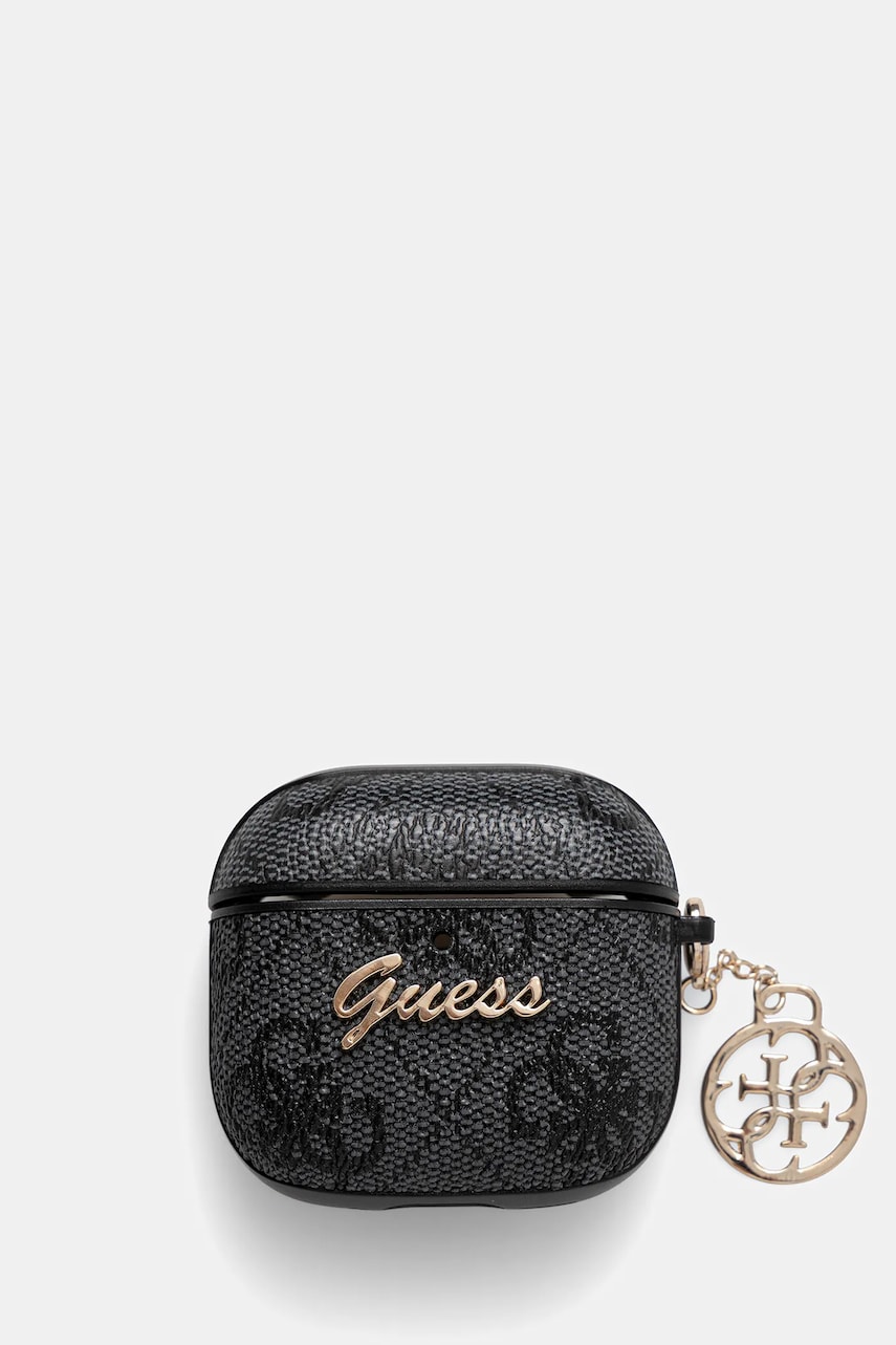 Θήκη για airpod Guess AirPods 4 cover χρώμα: μαύρο, GUA4G4GSMK