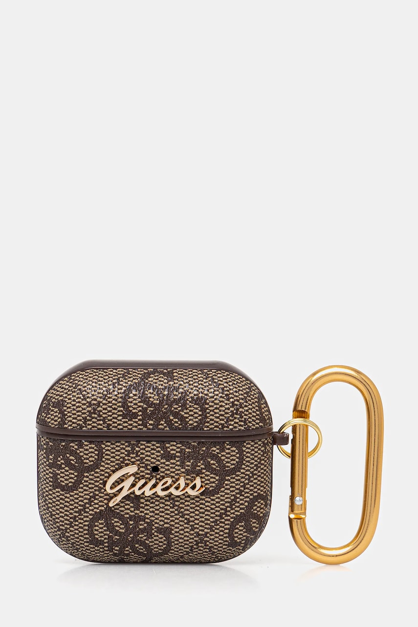Θήκη για airpods Guess 3 χρώμα: καφέ, GUA34GSMW
