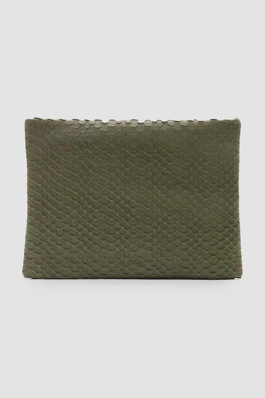 Δερμάτινη τσάντα ώμου AllSaints BETTINA SNAKE χρώμα: πράσινο, W288XC