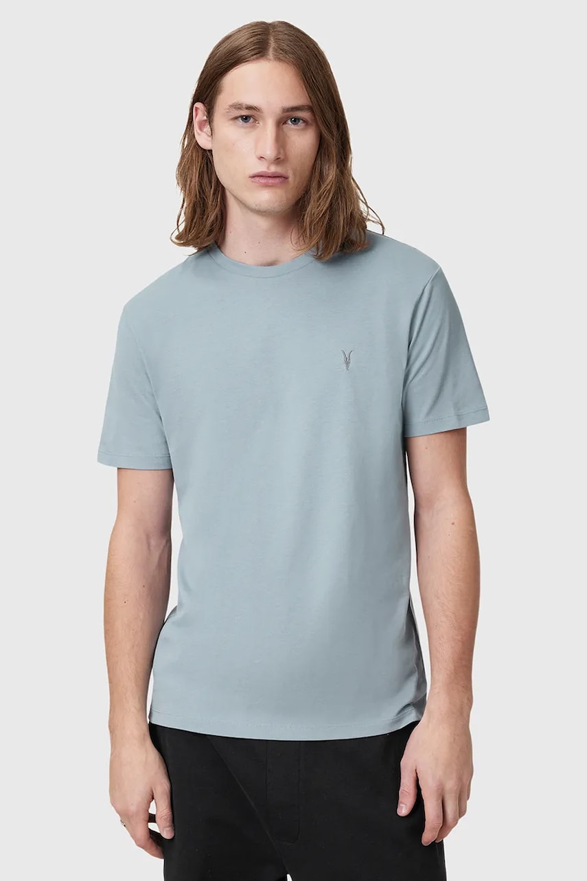 Βαμβακερό μπλουζάκι AllSaints BRACE 3-pack ανδρικό, χρώμα: μπλε, M031JB