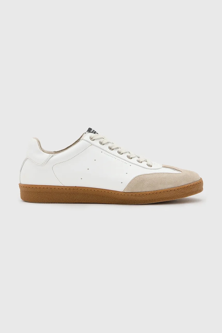 Δερμάτινα αθλητικά παπούτσια AllSaints Leo Low Top χρώμα: άσπρο, M008FC