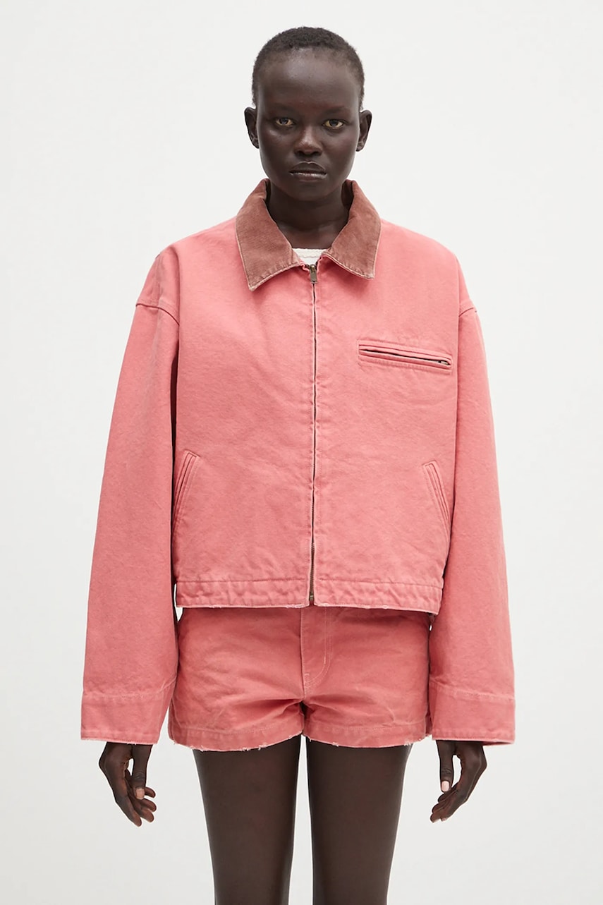 Βαμβακερό μπουφάν AMBUSH Cropped Canvas Work Jacket χρώμα: πορτοκαλί, 12115367