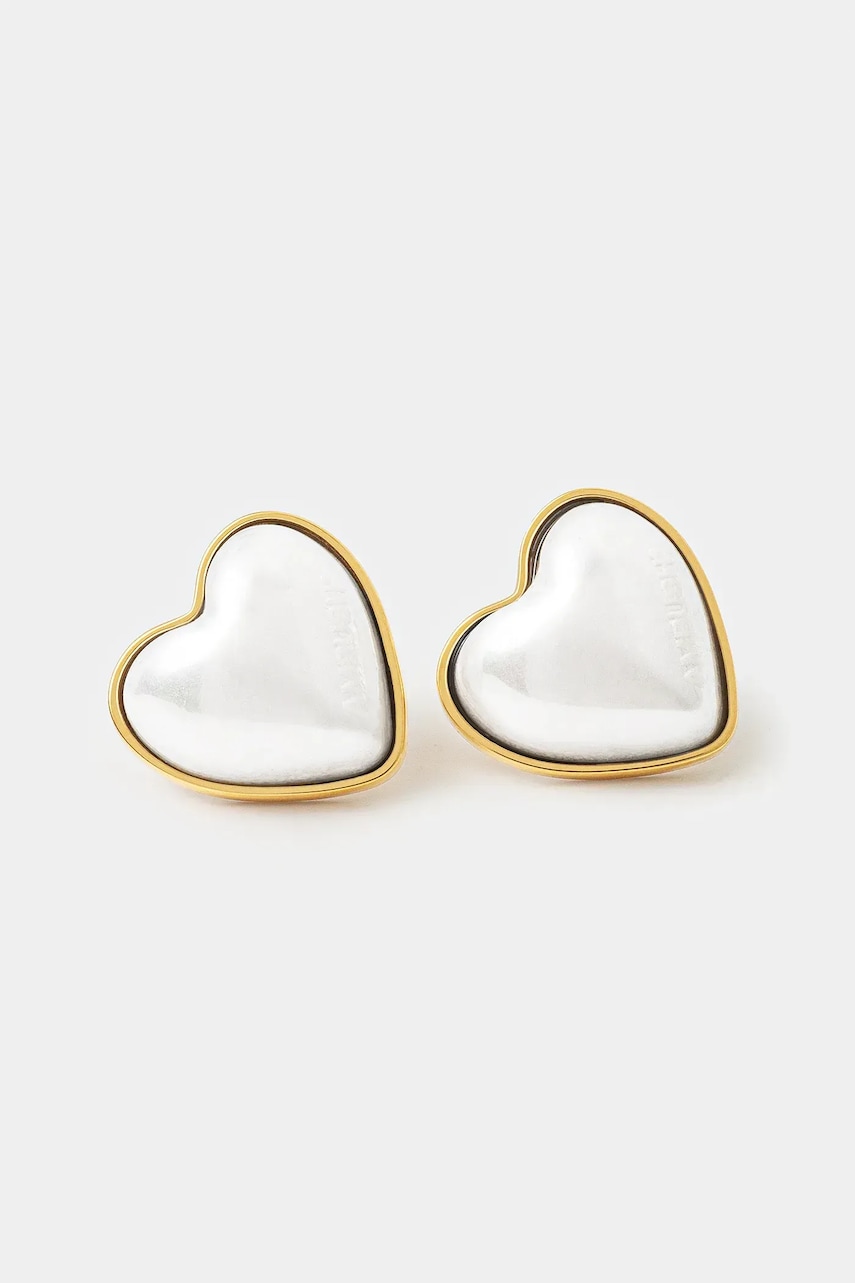 AMBUSH σκουλαρίκια με μαργαριτάρια από ασήμι Pearl Heart Stud Pierce 12115240