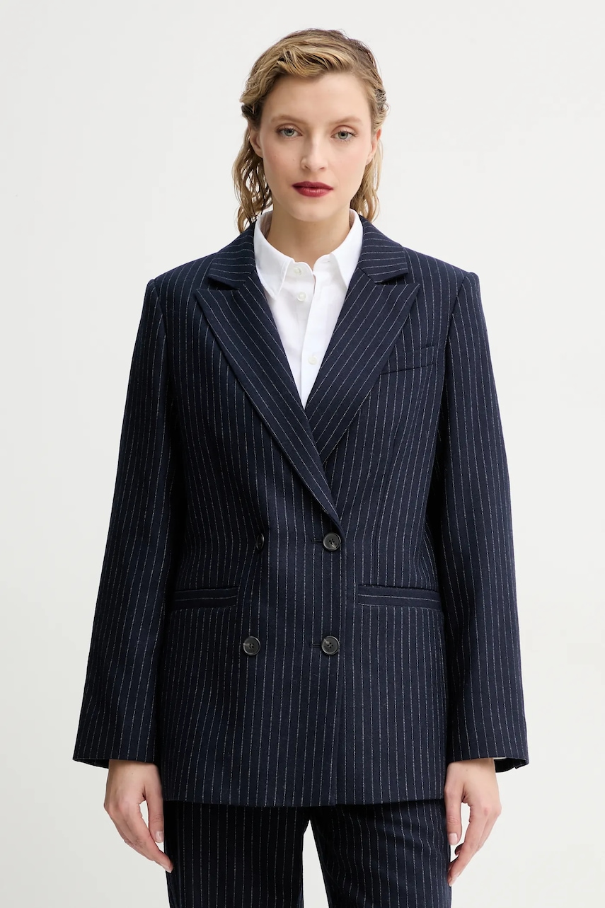 Μάλλινο σακάκι A.P.C. veste lucy χρώμα: ναυτικό μπλε, WOARO.F03212
