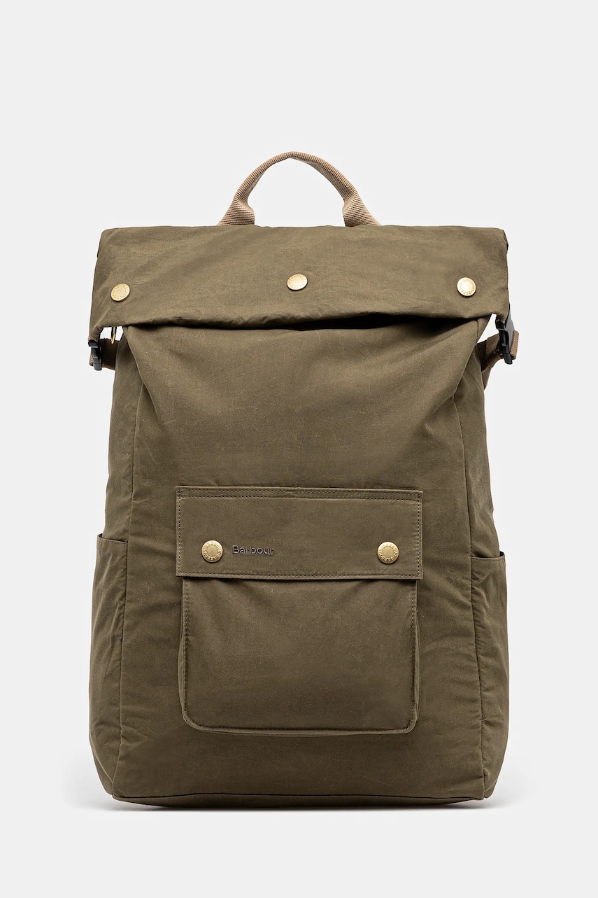 Βαμβακερό σακίδιο πλάτης Barbour Barbour Transport Foldover Backpack Bag χρώμα: πράσινο, UBA0746