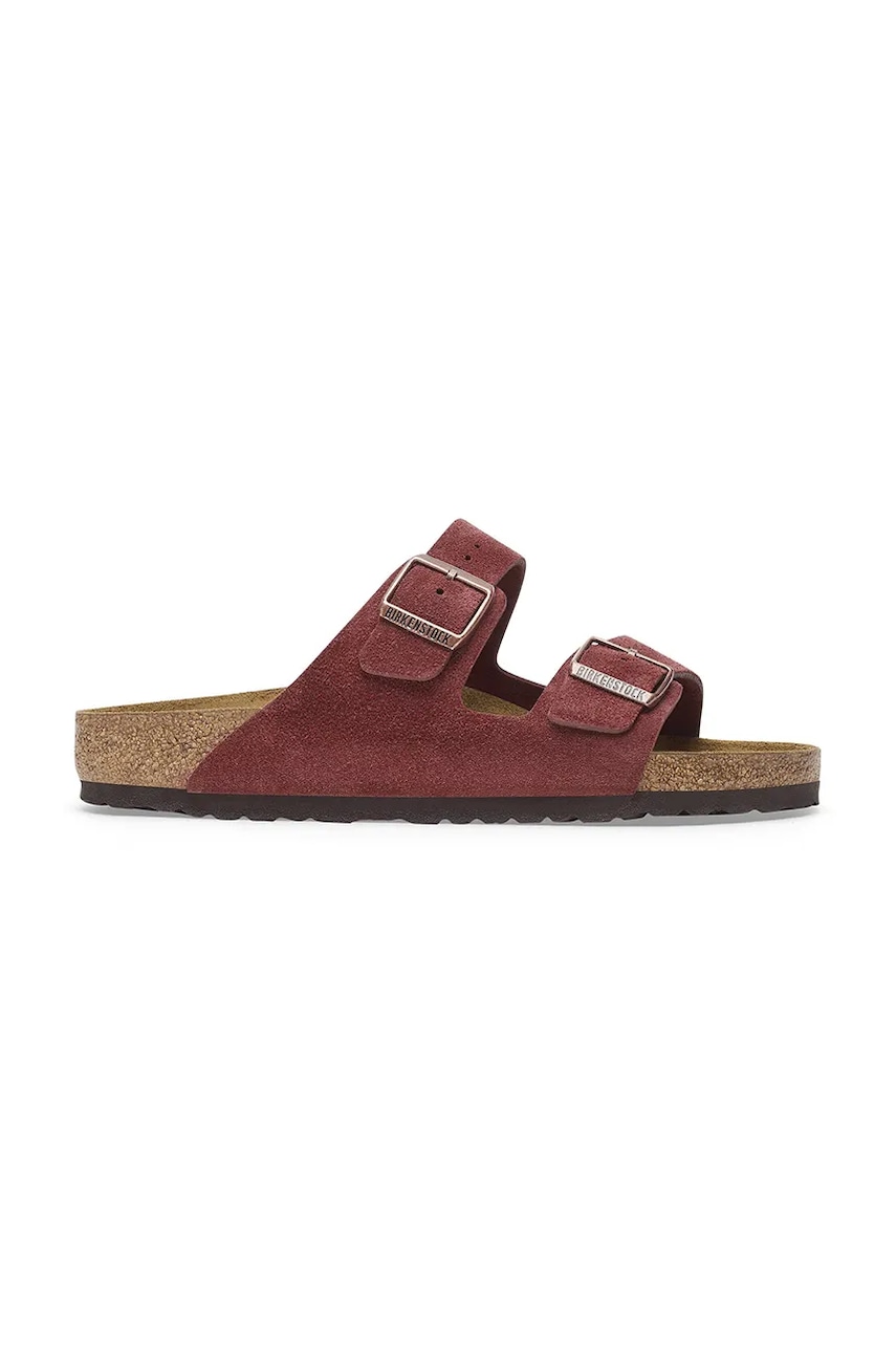Παντόφλες σουέτ Birkenstock Arizona γυναικείες, χρώμα: κόκκινο, 1028331