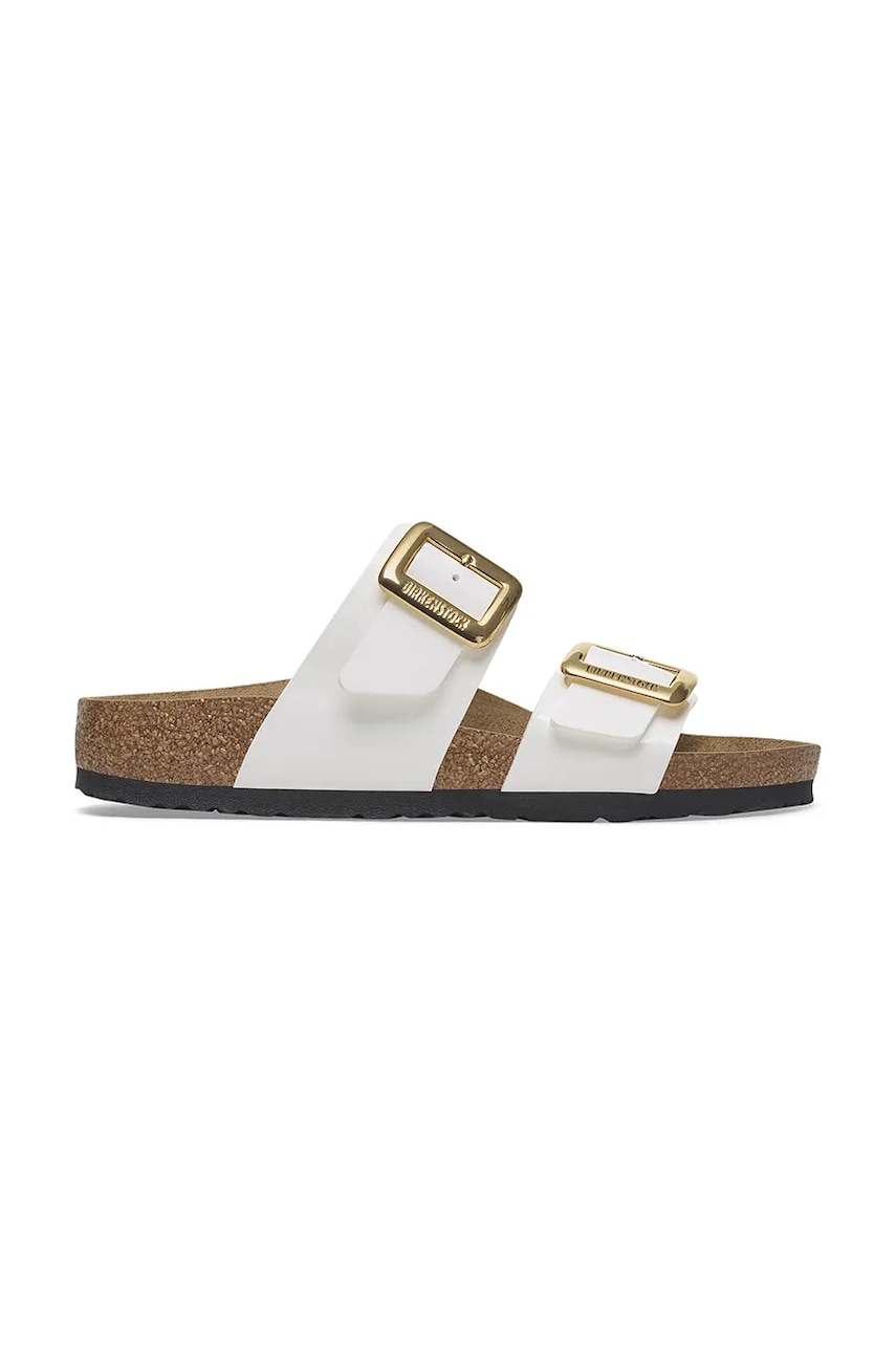 Παντόφλες Birkenstock Sydney Patent Cushion Buckle χρώμα: άσπρο, 1029438
