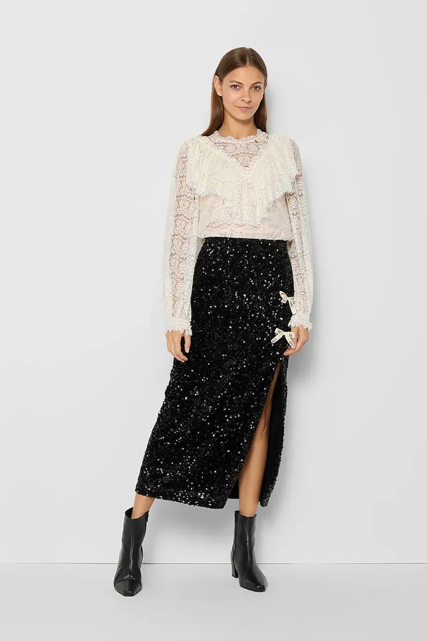 Φούστα Bizuu HOBO χρώμα: μαύρο, SPODNICA HOBO_CZARNY_AW24