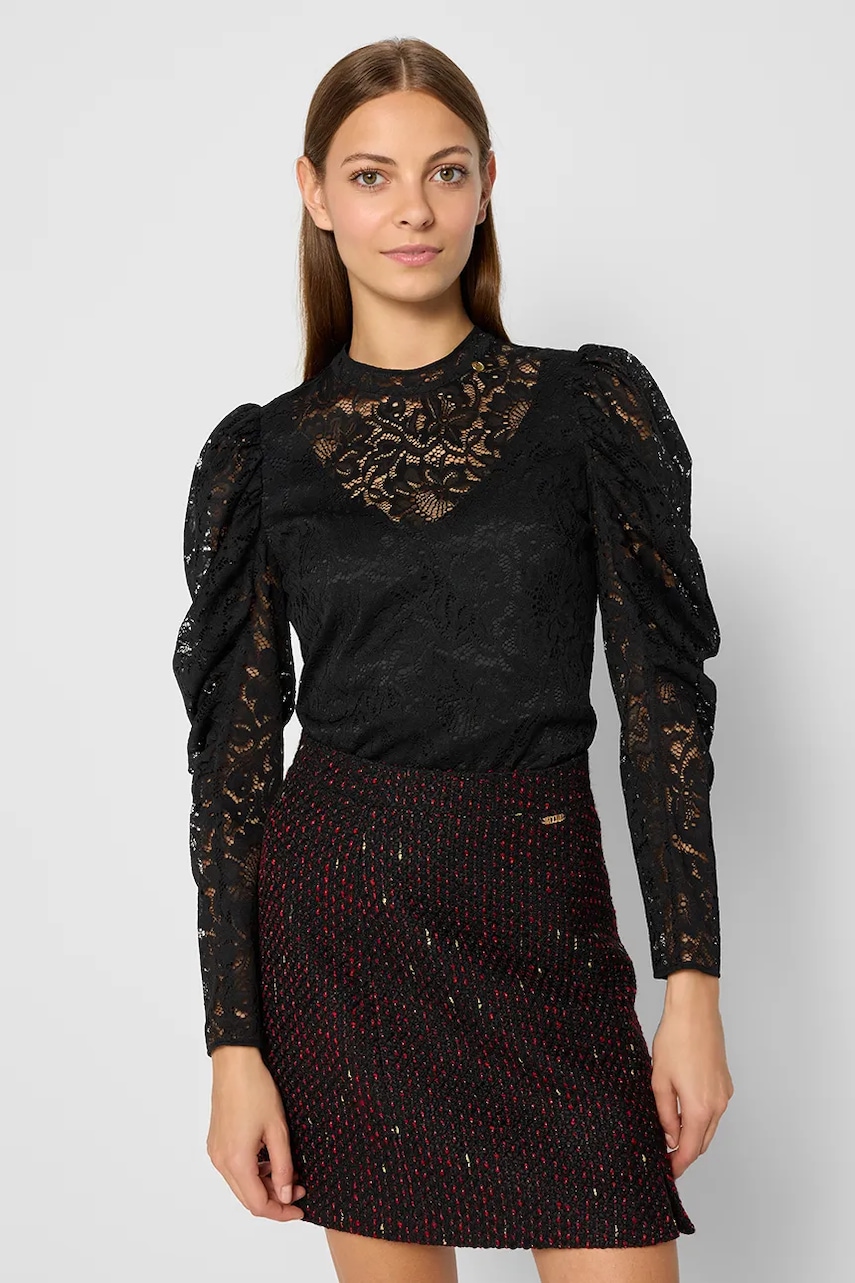 Φούστα Bizuu MILLET χρώμα: μαύρο, SPODNICA MILLET_CZARNY_AW24