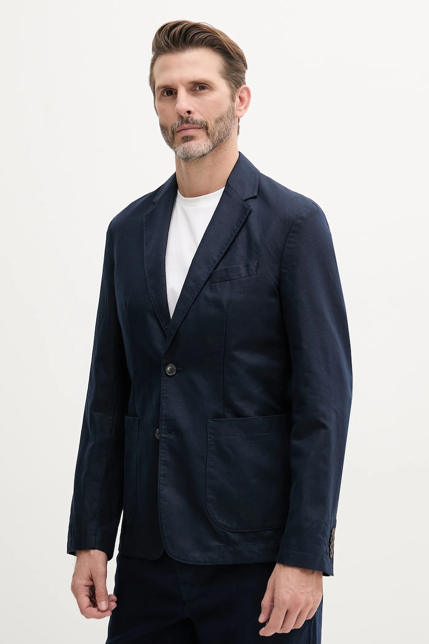 Blazer με μείγμα λινών United Colors of Benetton χρώμα: μπεζ