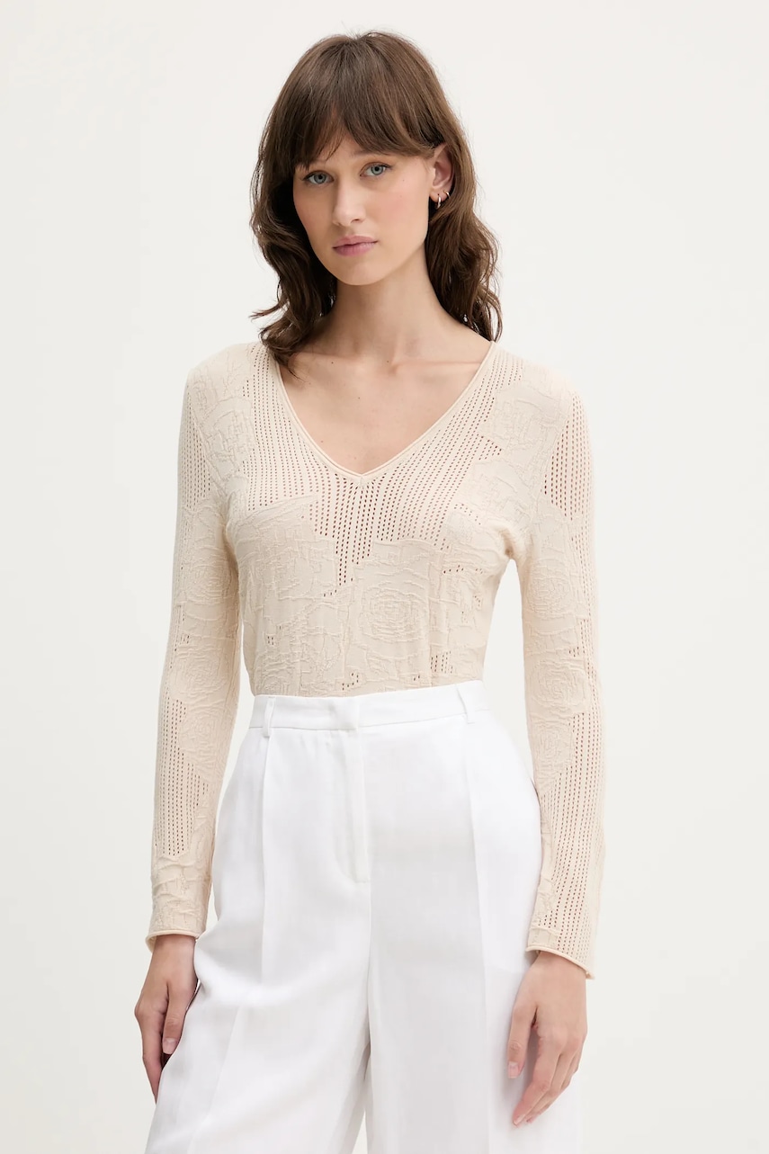 Πουλόβερ Blugirl Blumarine χρώμα: μπεζ, RA5011.MS99E