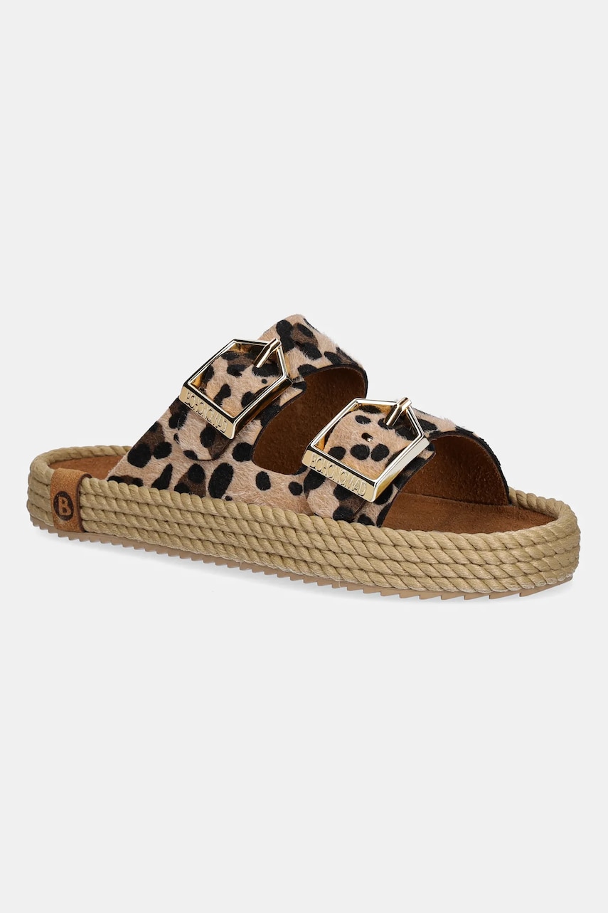 Δερμάτινες παντόφλες Bohonomad Sydney γυναικείες, χρώμα: μπεζ, SYD.12