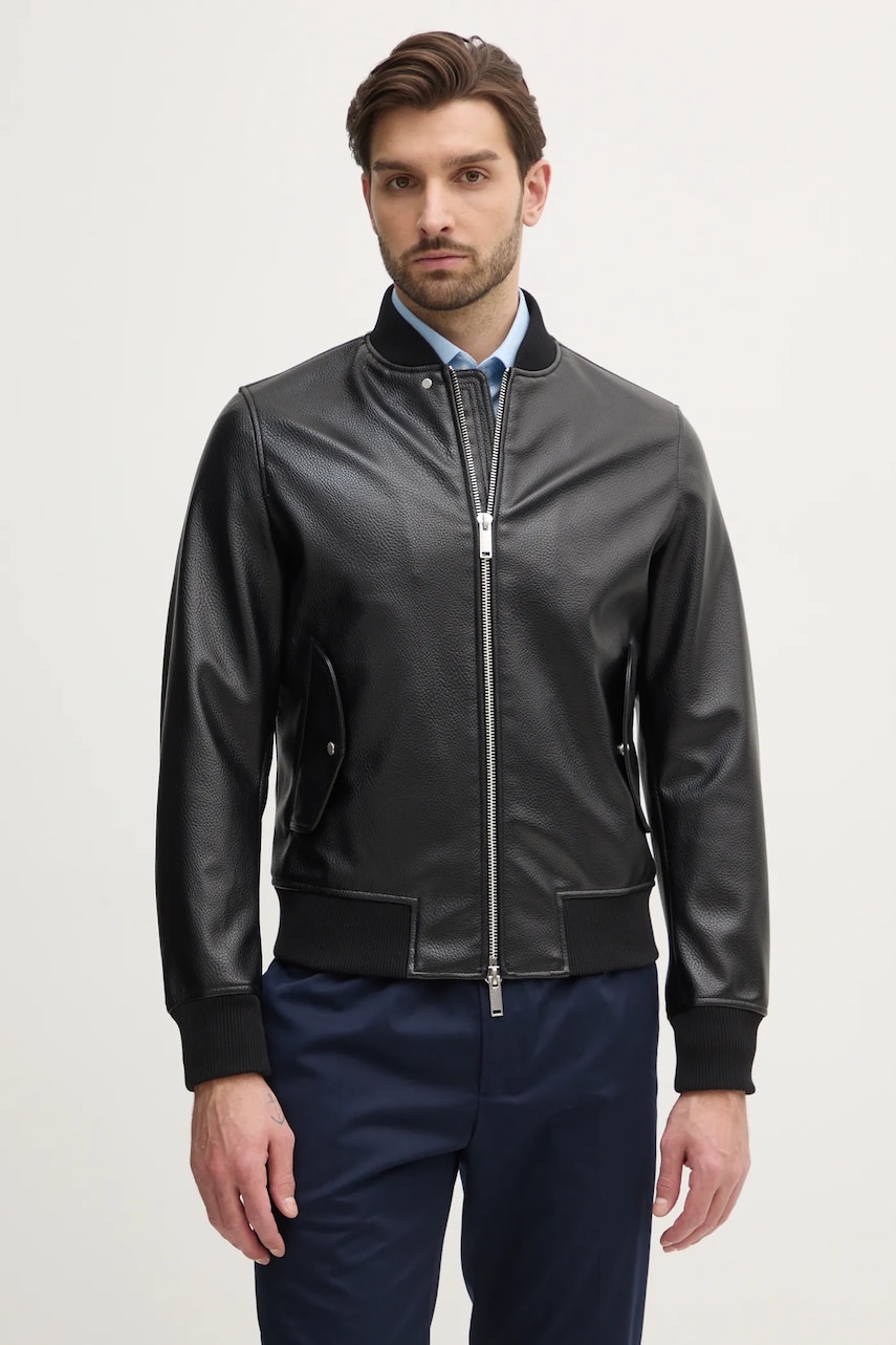 Μπουφάν bomber Sisley ανδρικό, χρώμα: μαύρο, 2G7YSN03Q