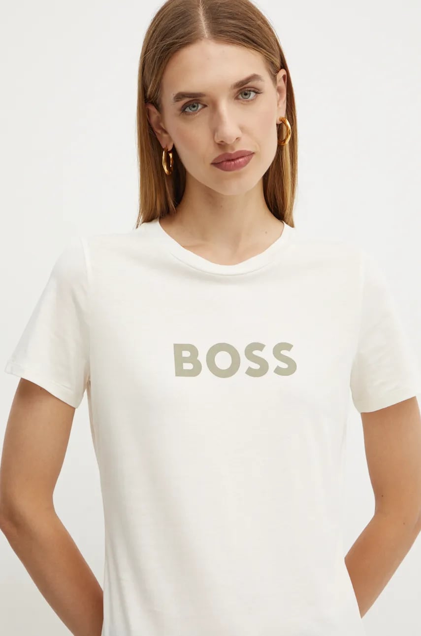 Βαμβακερό μπλουζάκι Boss Orange BOSS ORANGE γυναικείο, χρώμα: άσπρο, 50501139