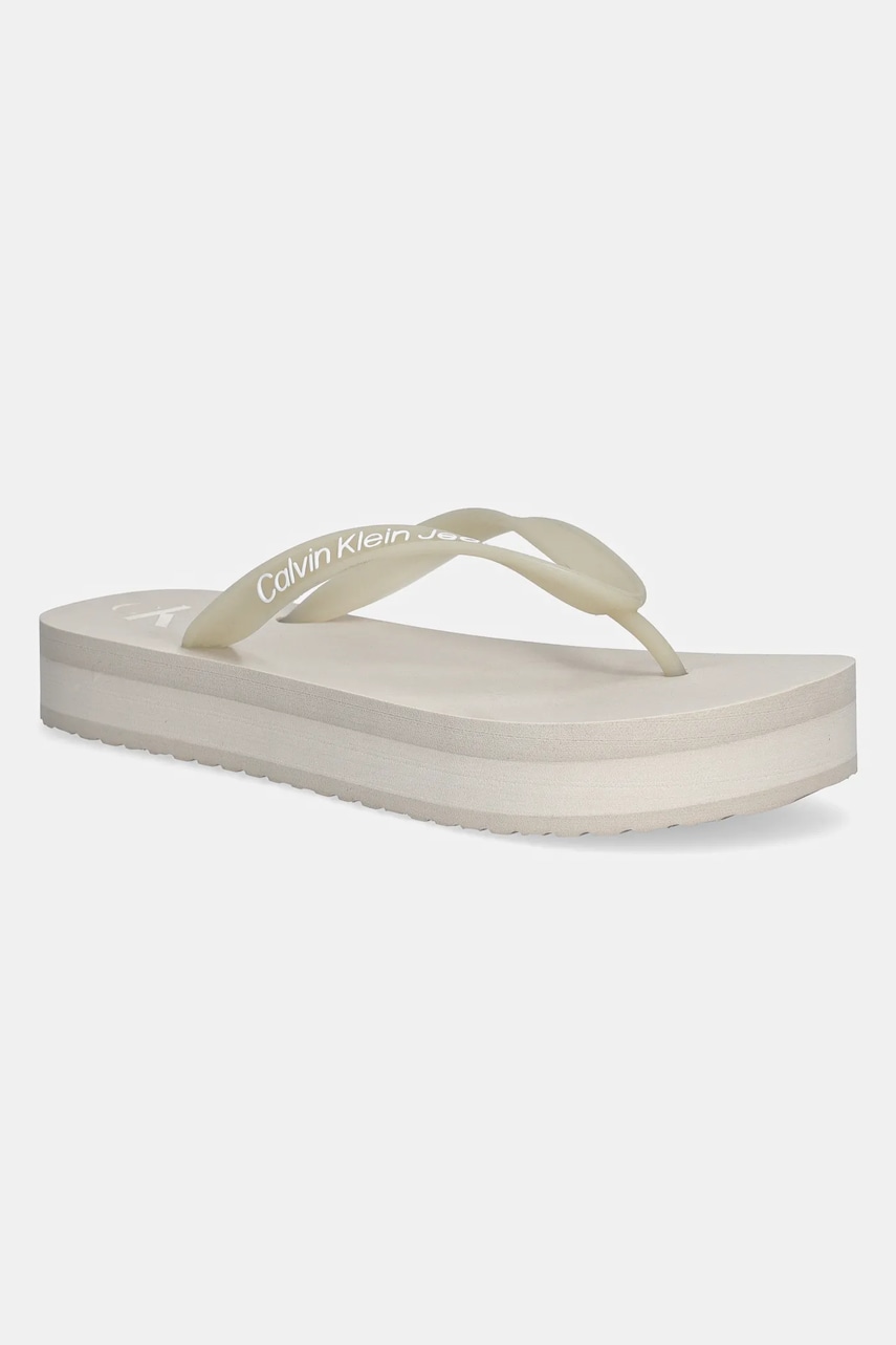 Σαγιονάρες Calvin Klein Jeans BEACH SANDAL FLATFORM TPU χρώμα: ροζ, YW0YW01830