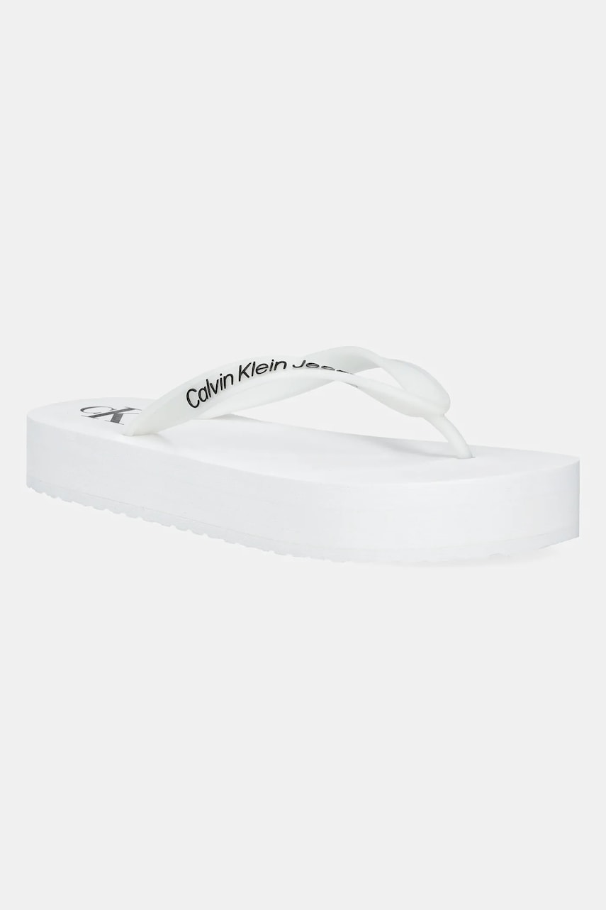 Σαγιονάρες Calvin Klein Jeans BEACH SANDAL FLATFORM TPU χρώμα: άσπρο, YW0YW01830