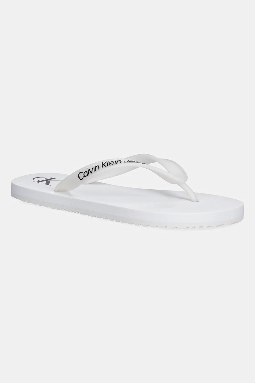 Σαγιονάρες Calvin Klein Jeans BEACH SANDAL TRANSPARENT TPU χρώμα: άσπρο, YW0YW01829