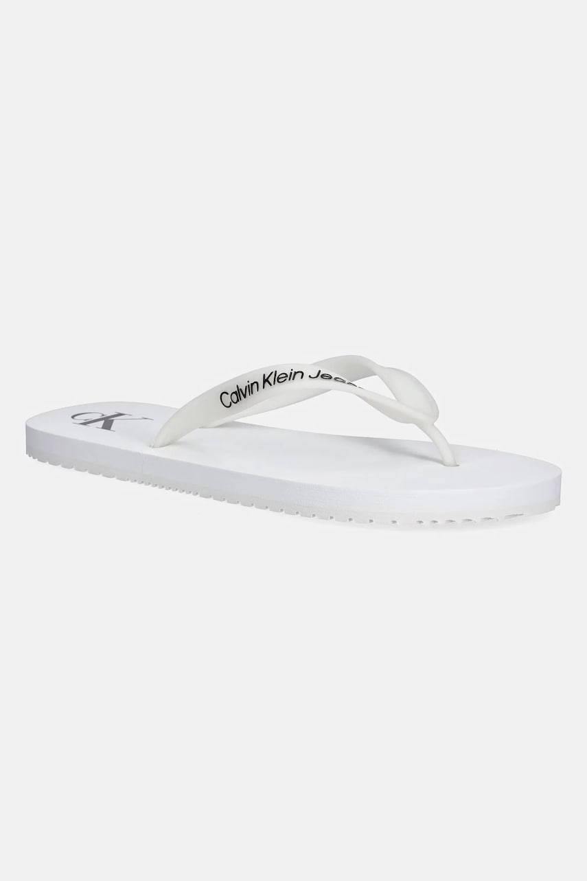 Σαγιονάρες Calvin Klein Jeans BEACH SANDAL TRANSPARENT TPU χρώμα: άσπρο, YM0YM01267