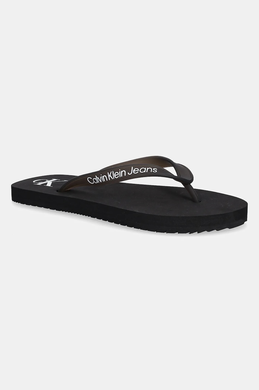 Σαγιονάρες Calvin Klein Jeans BEACH SANDAL TRANSPARENT TPU χρώμα: μαύρο, YW0YW01829