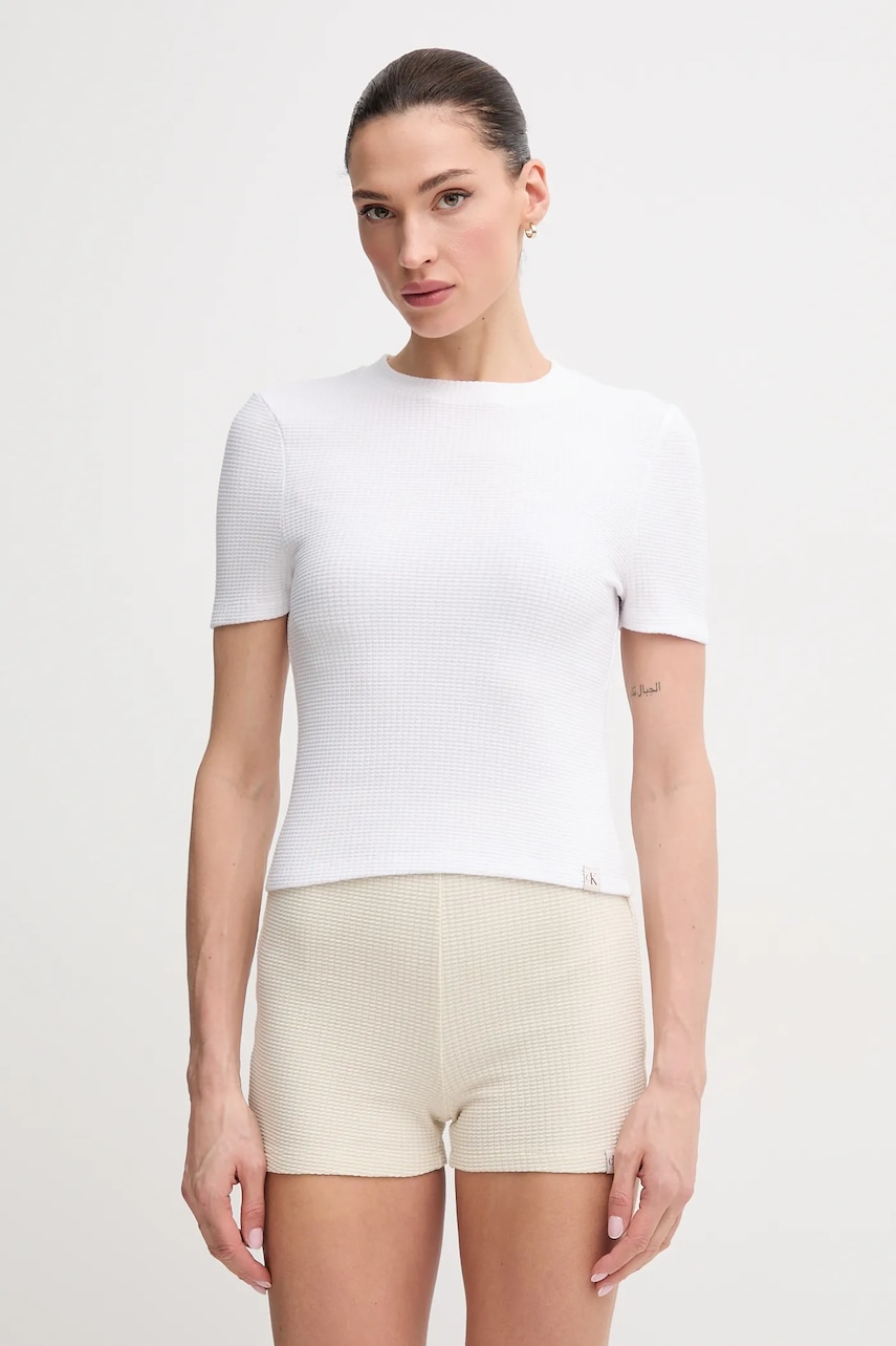 Μπλουζάκι Calvin Klein Jeans χρώμα: άσπρο, J20J225239