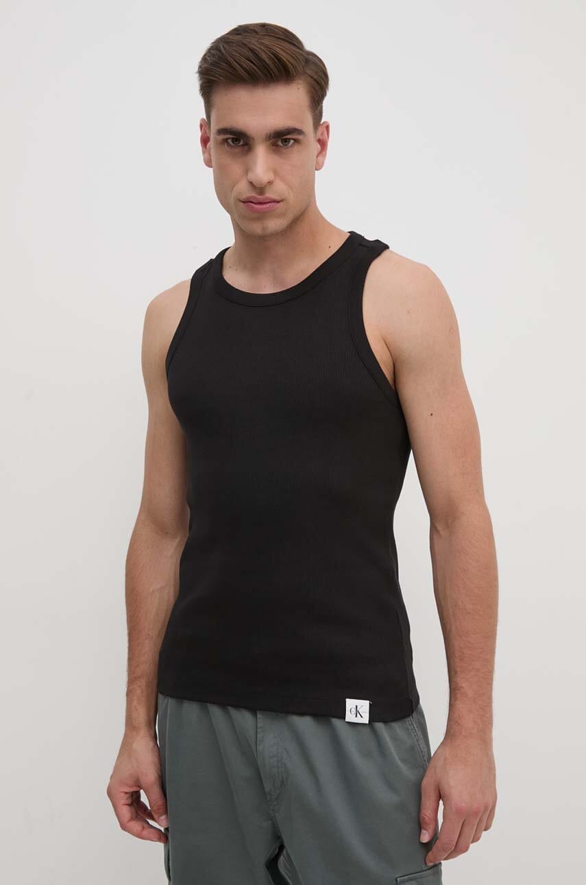 Μπλουζάκι Calvin Klein Jeans χρώμα: μαύρο, J30J325302