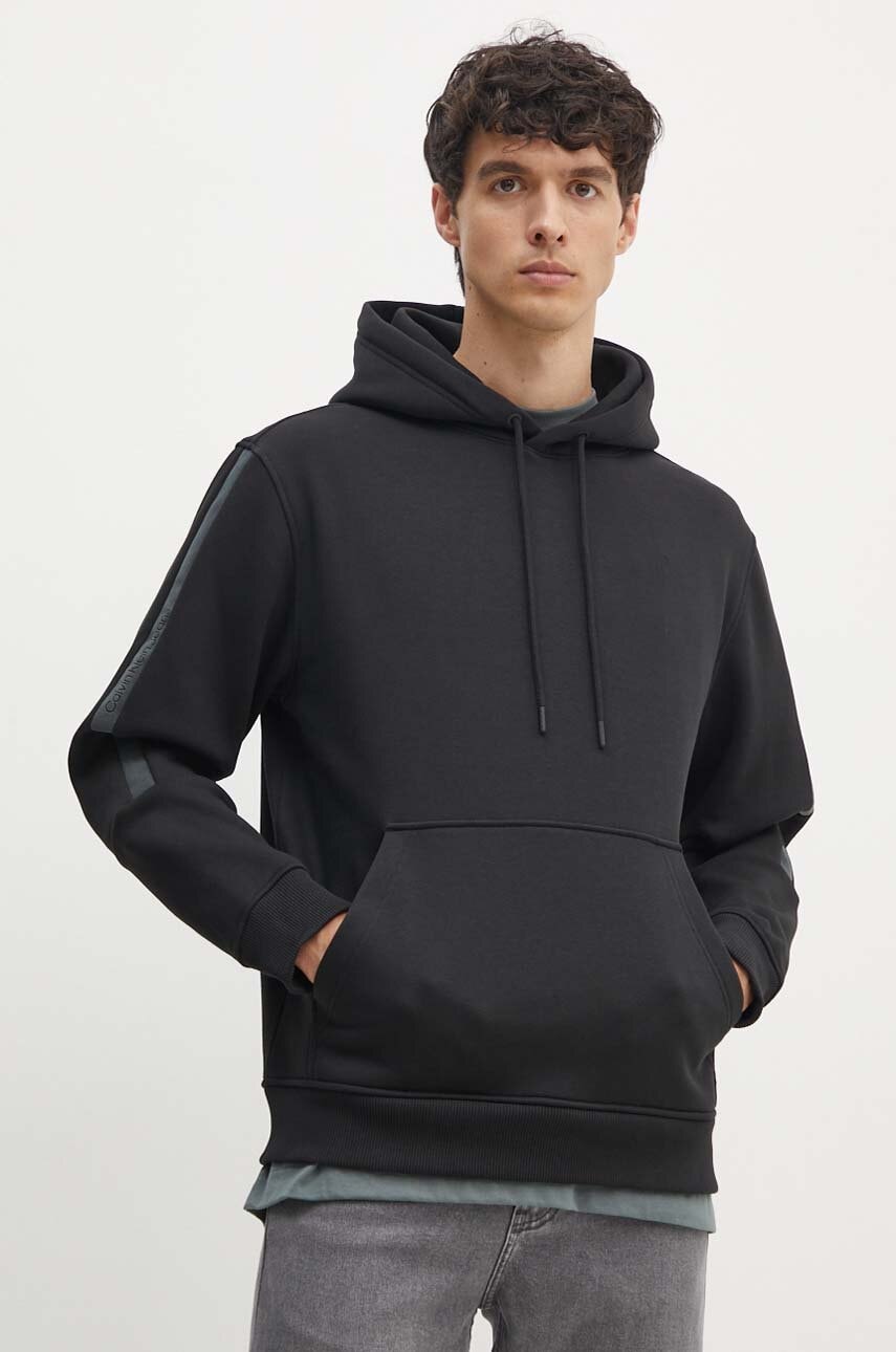 Μπλούζα Calvin Klein Jeans χρώμα: μαύρο, με κουκούλα, J30J325632