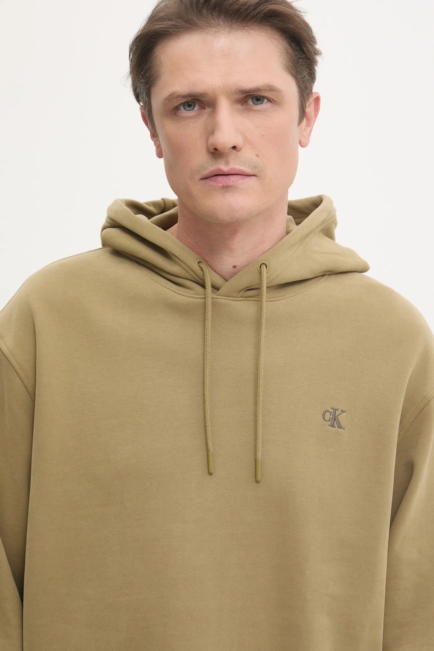 Βαμβακερή μπλούζα Calvin Klein Jeans με κουκούλα, J30J326748