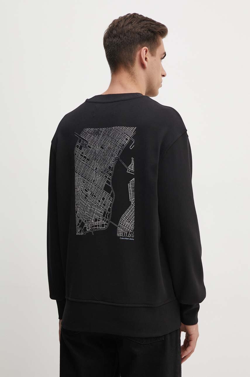Βαμβακερή μπλούζα Calvin Klein Jeans χρώμα: μαύρο, J30J326790
