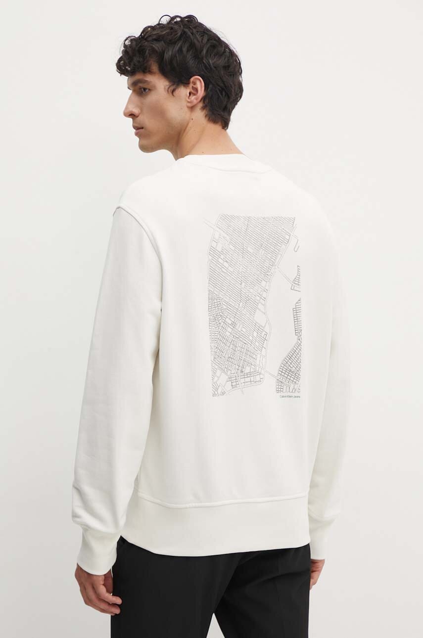 Βαμβακερή μπλούζα Calvin Klein Jeans χρώμα: μπεζ, J30J326790