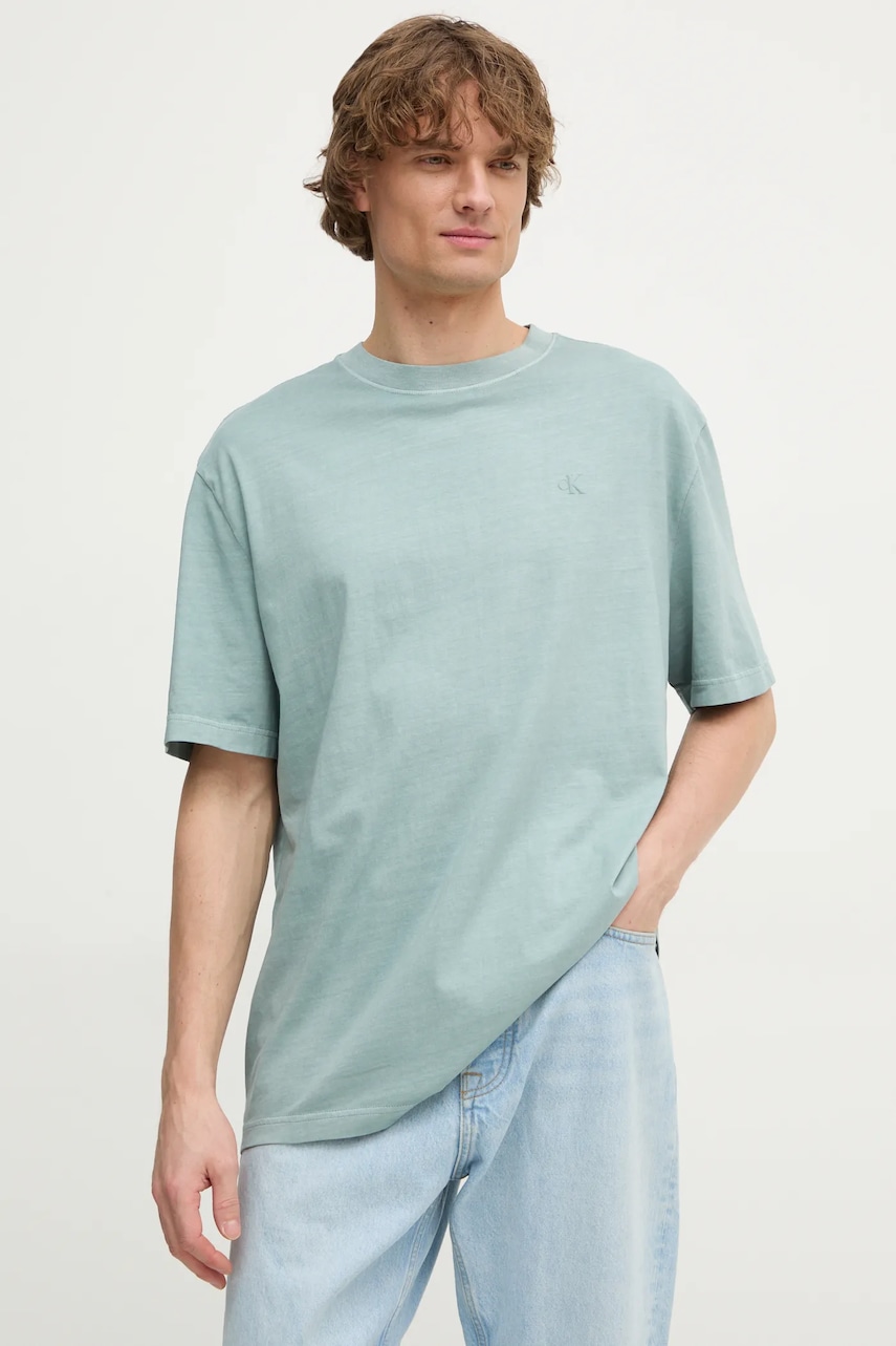 Βαμβακερό μπλουζάκι Calvin Klein Jeans ανδρικό, χρώμα: μπλε, J30J327078