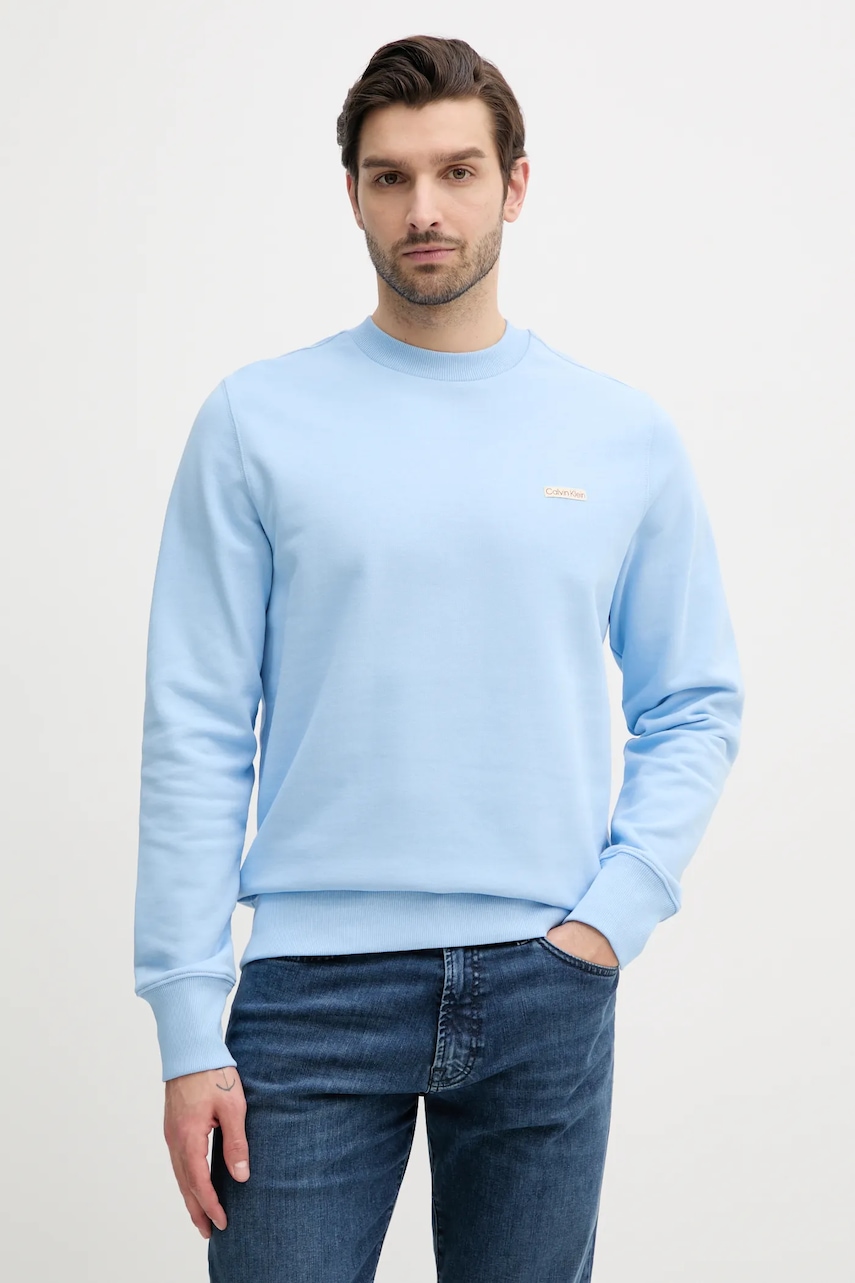 Βαμβακερή μπλούζα Calvin Klein Jeans χρώμα: μπλε, J30J327530