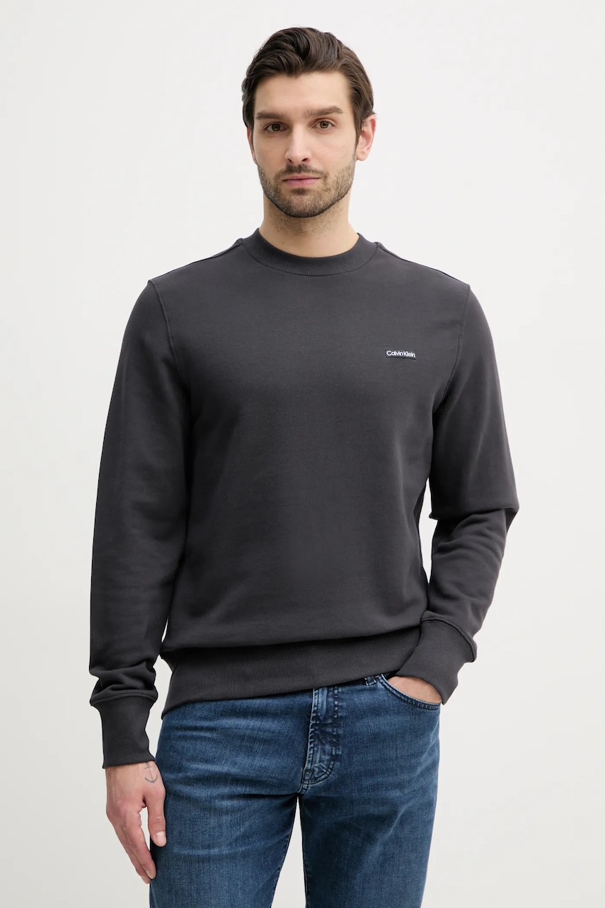 Βαμβακερή μπλούζα Calvin Klein Jeans χρώμα: γκρι, J30J327530