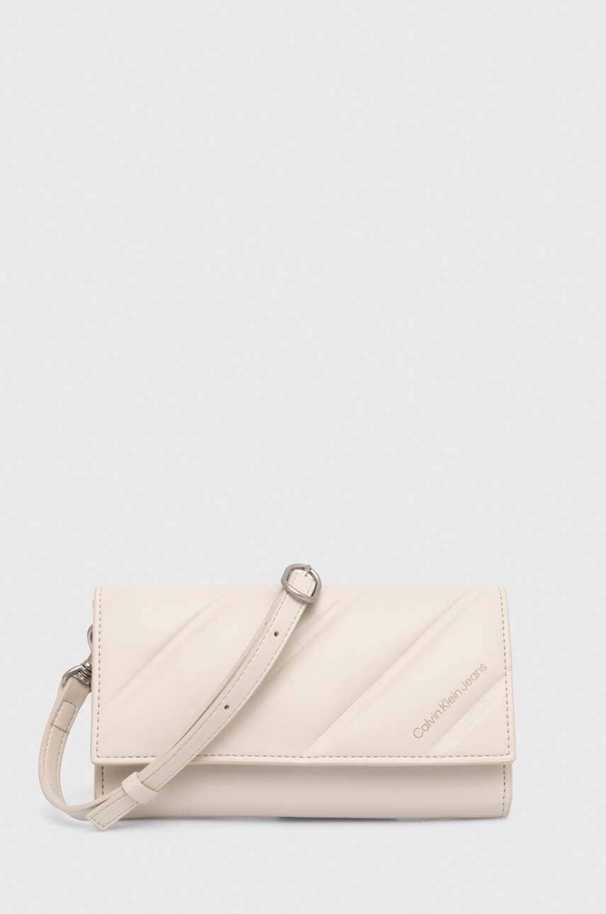 Τσάντα Calvin Klein Jeans χρώμα: μπεζ, K60K612257