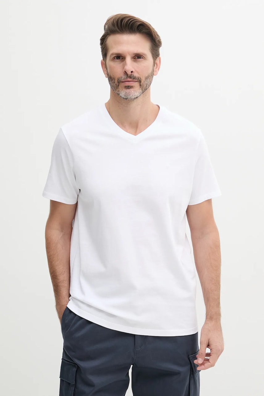 Βαμβακερό μπλουζάκι Calvin Klein Jeans ανδρικό, χρώμα: άσπρο, LV040HM298
