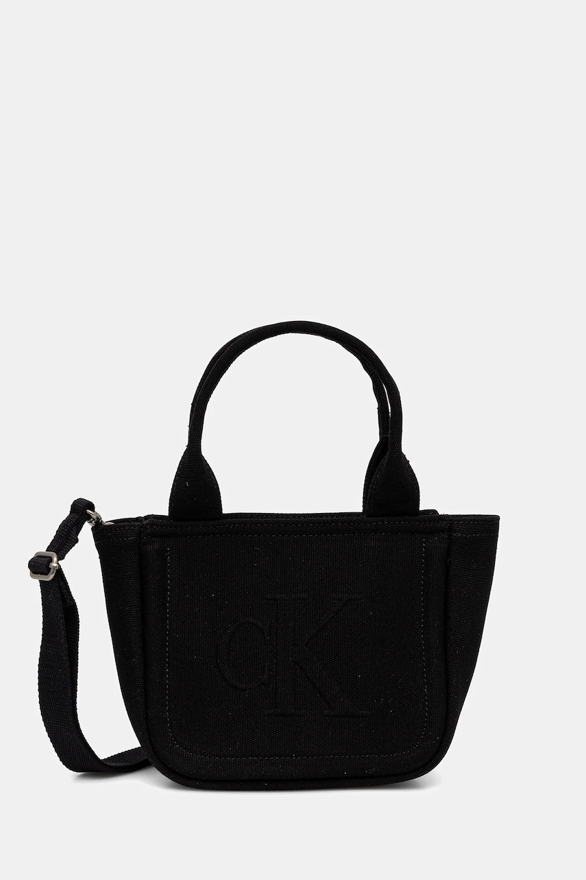 Βαμβακερή τσάντα Calvin Klein Jeans χρώμα: μαύρο, LV04K3160G