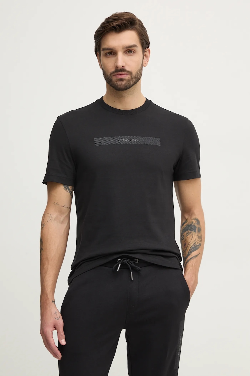 Βαμβακερό μπλουζάκι Calvin Klein ανδρικό, χρώμα: μαύρο, K10K113791