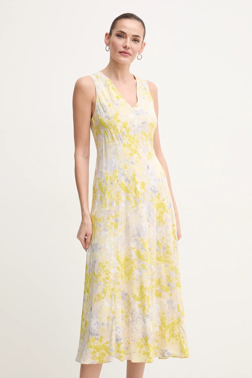 Φόρεμα Calvin Klein χρώμα: κίτρινο, LV044B059G