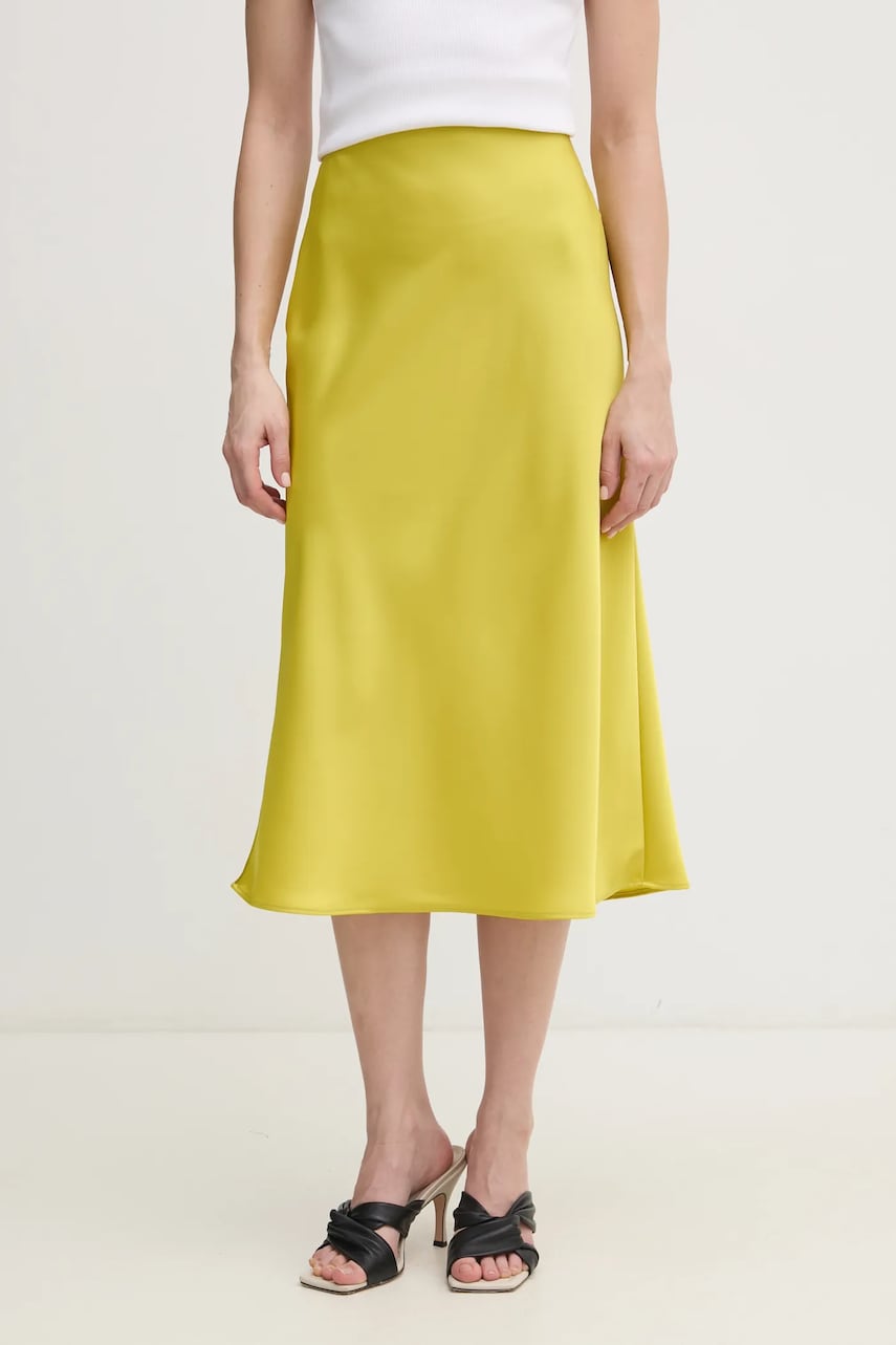 Φούστα Calvin Klein χρώμα: κίτρινο, LV044B608G