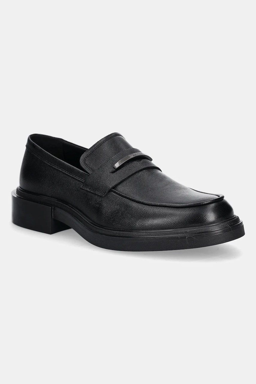Δερμάτινα μοκασίνια Calvin Klein MOCCASIN CDR χρώμα: μαύρο, HM0HM01774