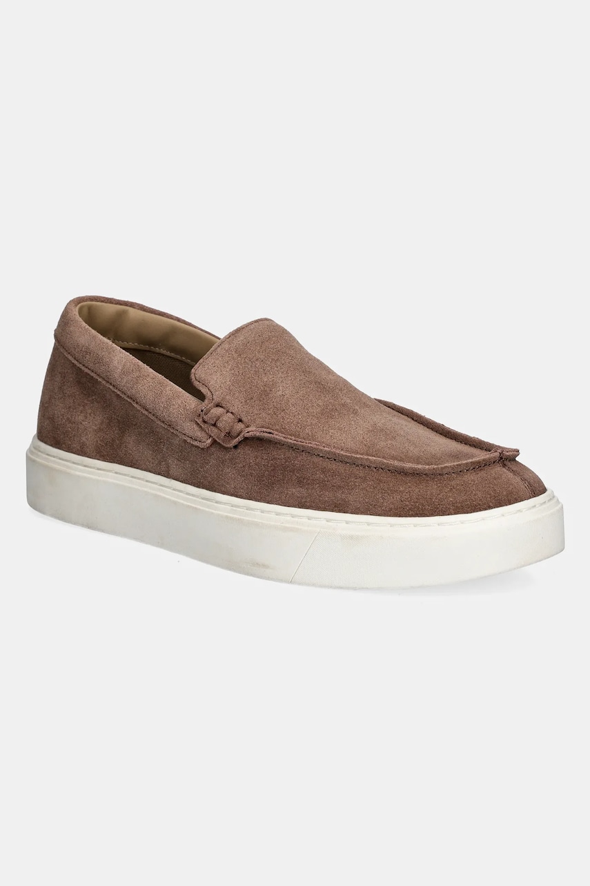 Μοκασίνια σουέτ Calvin Klein MOCCASIN SUEDE χρώμα: καφέ, HM0HM01794
