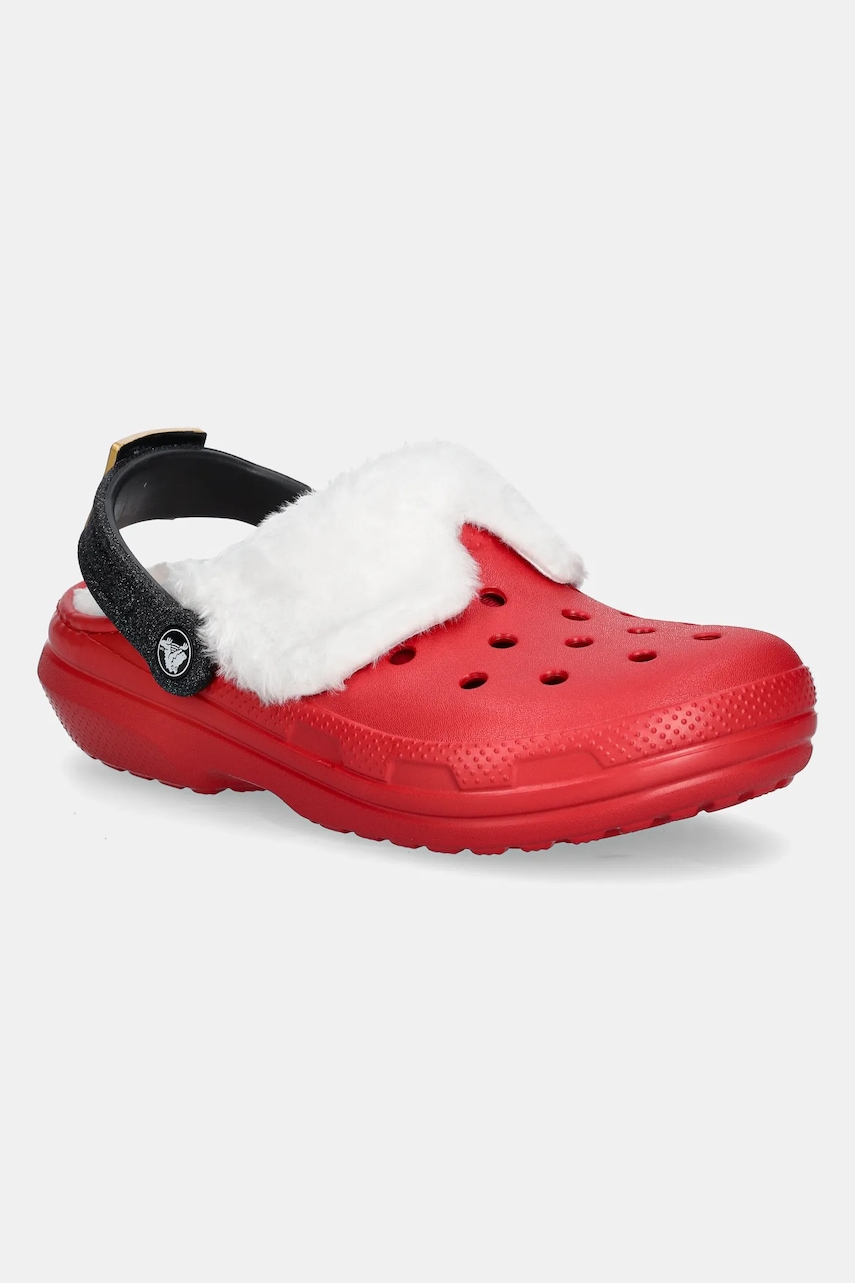 Παντόφλες Crocs Classic Lined Santa Clog χρώμα: κόκκινο, 210933
