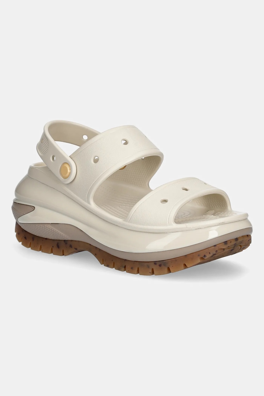 Παντόφλες Crocs Classic Mega Crush Sandal χρώμα: καφέ, 207989.214