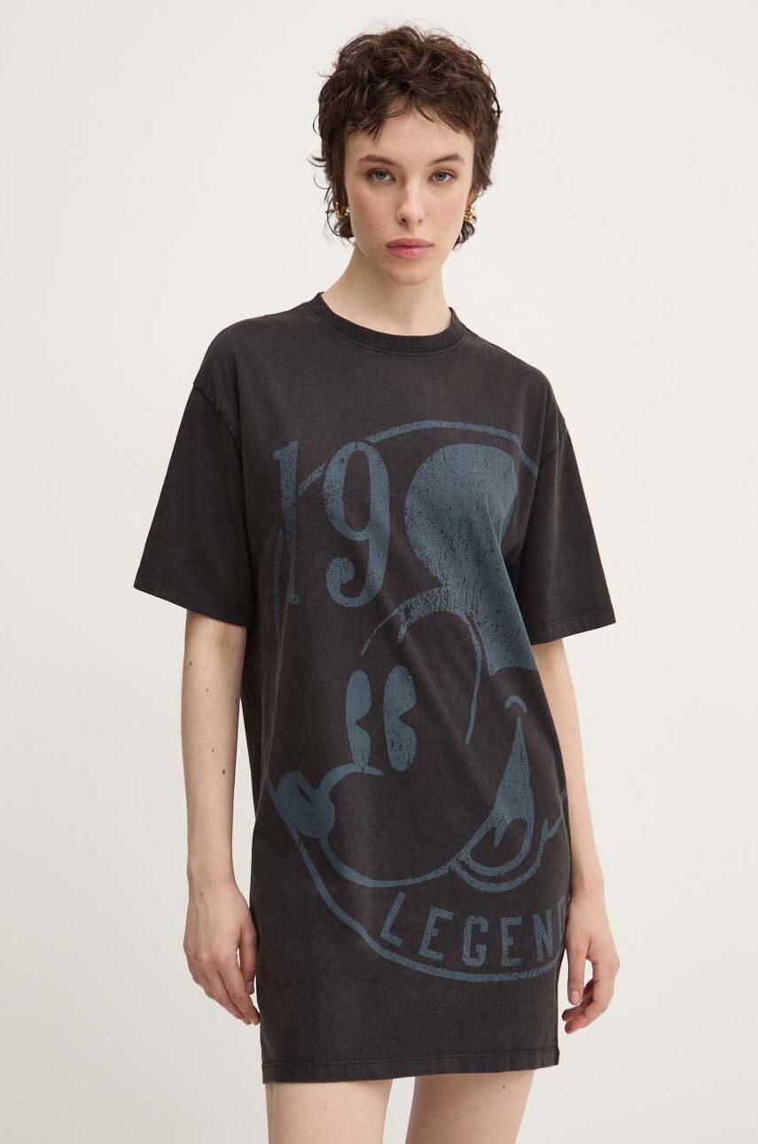Βαμβακερό φόρεμα Desigual 19-MICKEY x Disney χρώμα: γκρι, 24WWVK79