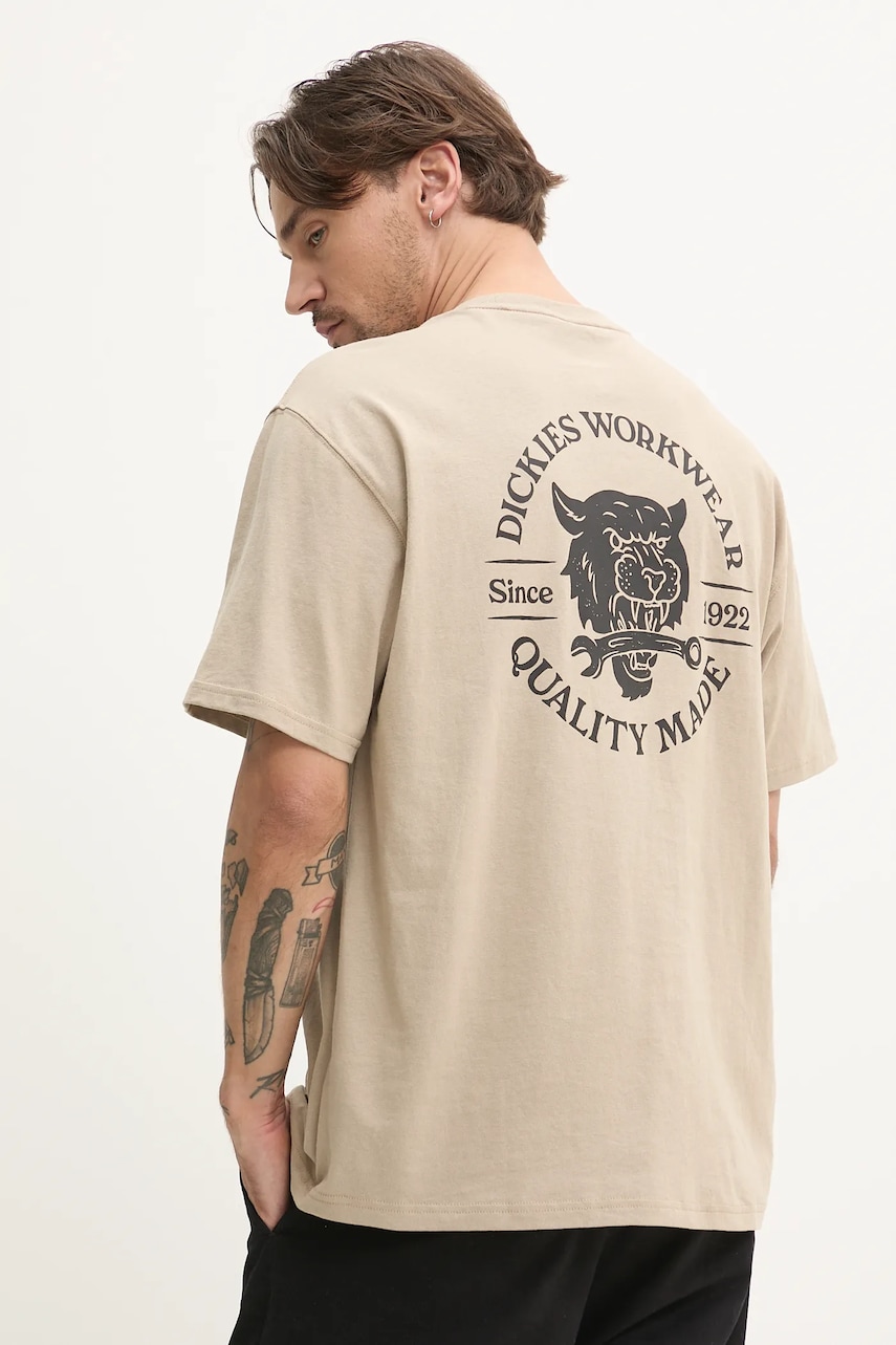 Βαμβακερό μπλουζάκι Dickies ανδρικό, χρώμα: πράσινο, DK0A4ZAR0DS1