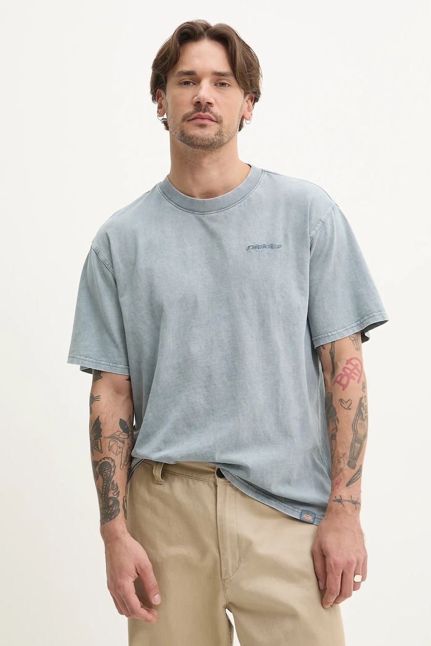Βαμβακερό μπλουζάκι Dickies ανδρικό, χρώμα: μπλε, DK0A866BG701
