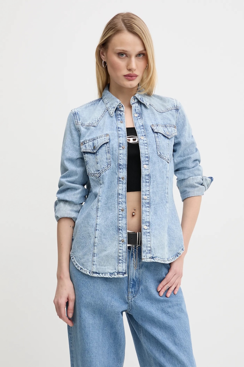 Τζιν πουκάμισο Diesel DE-WAVES SHIRT χρώμα: μπλε, A09966.068KC