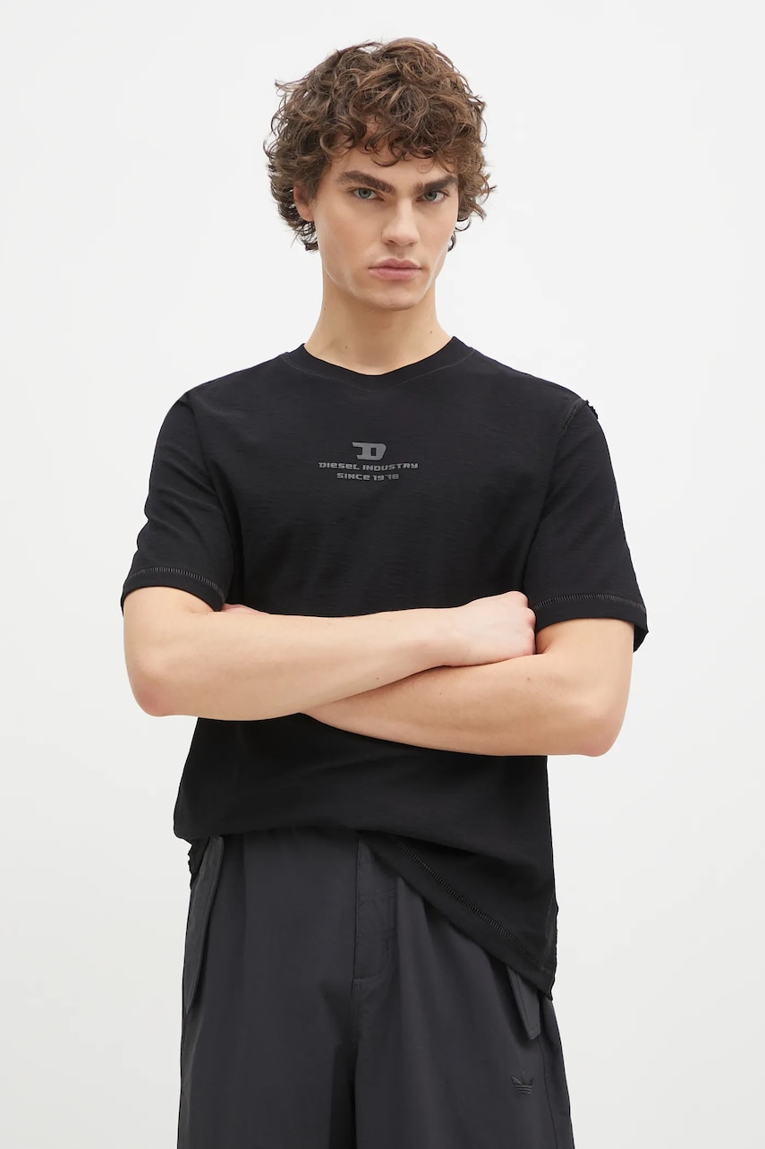 Μπλουζάκι Diesel T-ADJUST-R10 T-SHIRT χρώμα: μαύρο, A16424.0QKAP